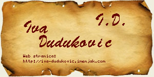 Iva Duduković vizit kartica